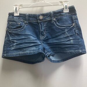 2B Bebe Blue Jean Shorts Distressed